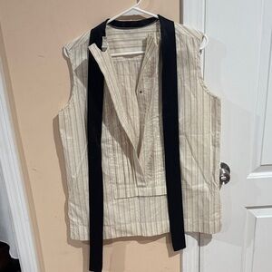 Striped Sleeveless Top with Black Accents